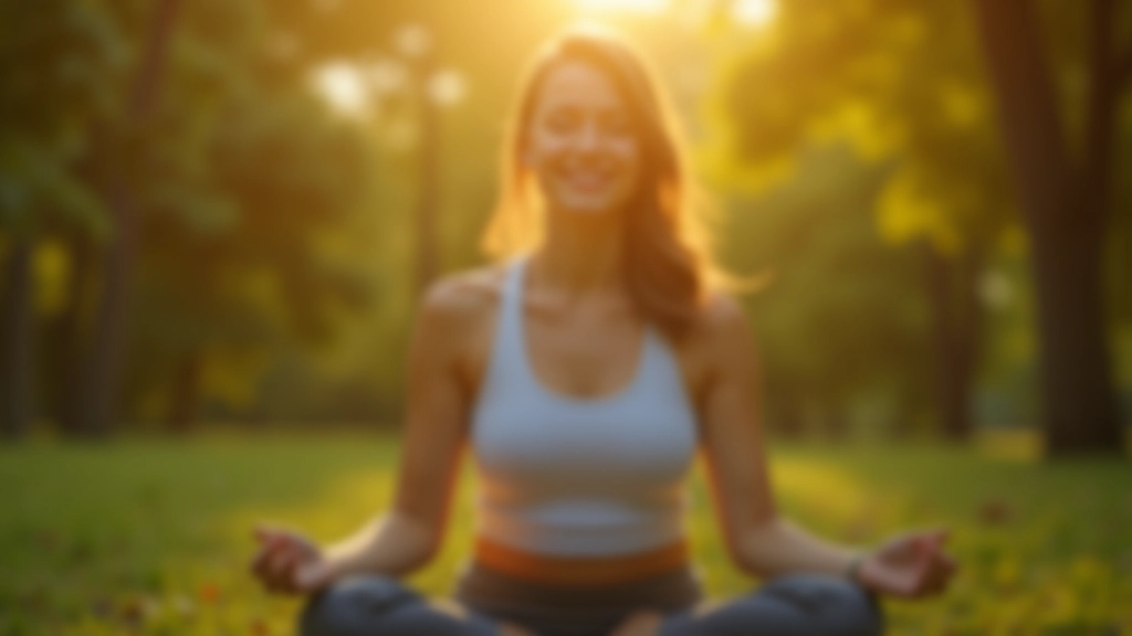 Person meditating peacefully in nature with trees and soft natural light surrounding them in a tranquil setting
